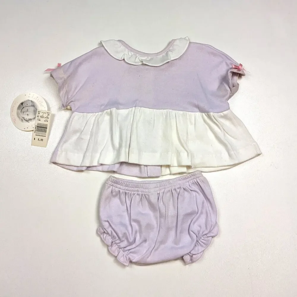 Vintage Little Miracles Outfit Baby Girls Sz 3-6m Purple Casual Everyday 90s